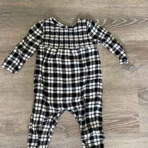 Old Navy Black and White Plaid Romper